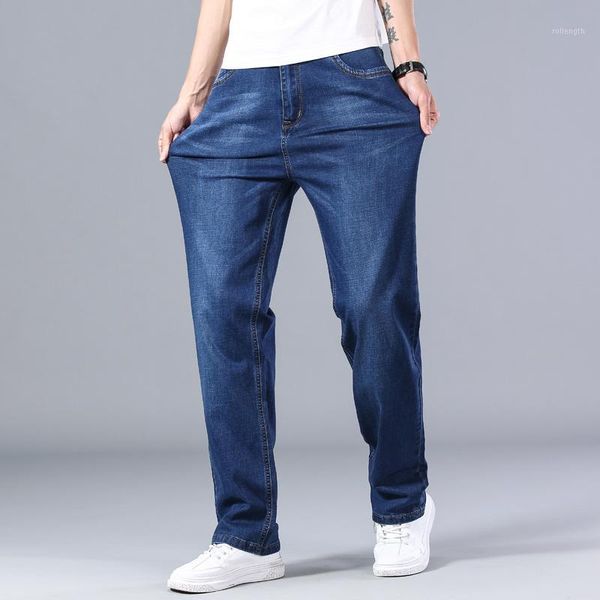 2020 spring and summer new men's gray thin jeans advanced stretch loose straight denim wide leg male plus size 40 42 441, Blue
2020 spring and summer new men's gray thin jeans advanced stretch loose straight denim wide leg male plus size 40 42 441, Blue
