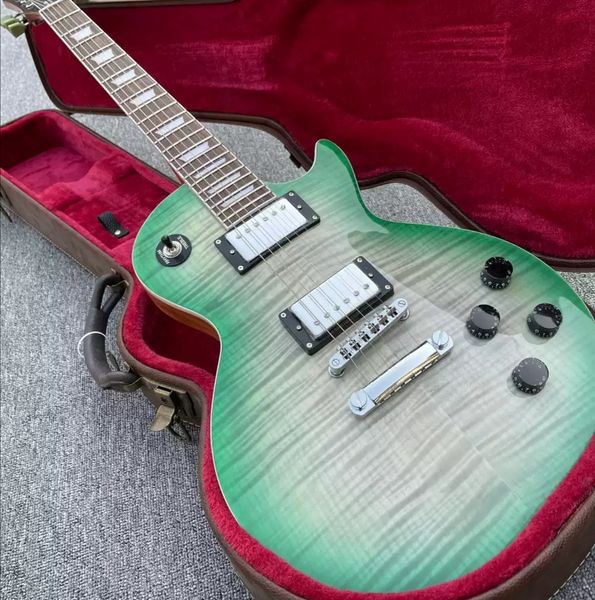 custom shop 1959 green burst flame maple electric guitar tuilp tuners, chrome hardware
custom shop 1959 green burst flame maple electric guitar tuilp tuners, chrome hardware
