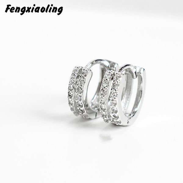 fengxiaoling 100% genuine 925 sterling silver multiple zircons round hoop earrings for women fine jewelry cute accessories 2020, Golden;silver
fengxiaoling 100% genuine 925 sterling silver multiple zircons round hoop earrings for women fine jewelry cute accessories 2020, Golden;silver