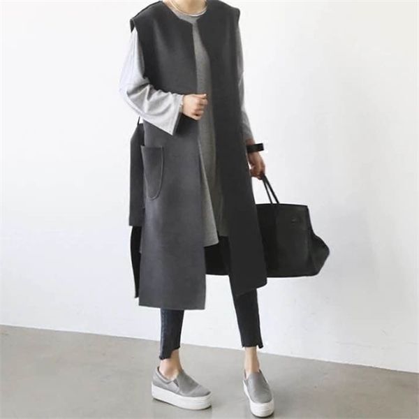 2019 spring new korean woolen double side cashmere vest women medium long original belt vest fashion cashmere vest 1027, Black;white
2019 spring new korean woolen double side cashmere vest women medium long original belt vest fashion cashmere vest 1027, Black;white