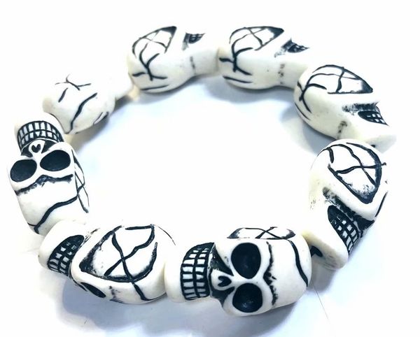 skeleton bracelet vintage gothic white punk skull men's band steampunk bangle, Black
skeleton bracelet vintage gothic white punk skull men's band steampunk bangle, Black