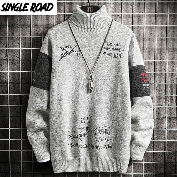 singleroad mens turtlenecks sweater men 2020 winter patchwor harajuku korean style high collar oversized grey turtleneck for men, White;black
singleroad mens turtlenecks sweater men 2020 winter patchwor harajuku korean style high collar oversized grey turtleneck for men, White;black