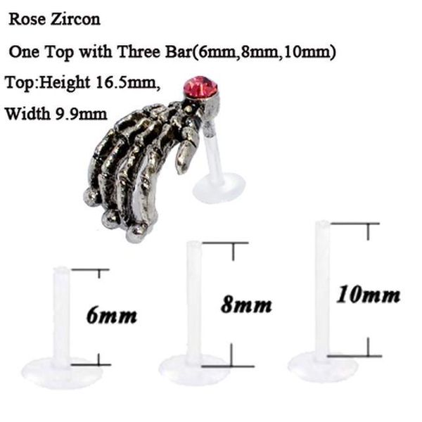 1pc cz gem skull hand bioplast flexible labret monore lip ring ear stud tragus cartilage helix earring fashion piercing jewelry q bbykbq, Silver
1pc cz gem skull hand bioplast flexible labret monore lip ring ear stud tragus cartilage helix earring fashion piercing jewelry q bbykbq, Silver