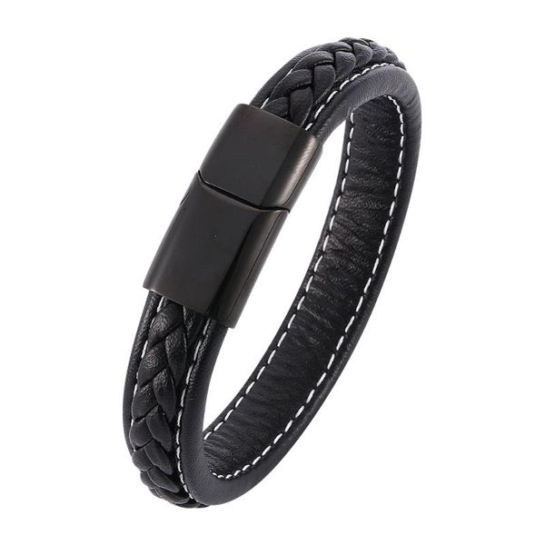 charm bracelets retro business men's blue/black/brown woven leather bracelet stainless steel magnetic buckle fashion simple braceletsp0, Golden;silver
charm bracelets retro business men's blue/black/brown woven leather bracelet stainless steel magnetic buckle fashion simple braceletsp0, Golden;silver