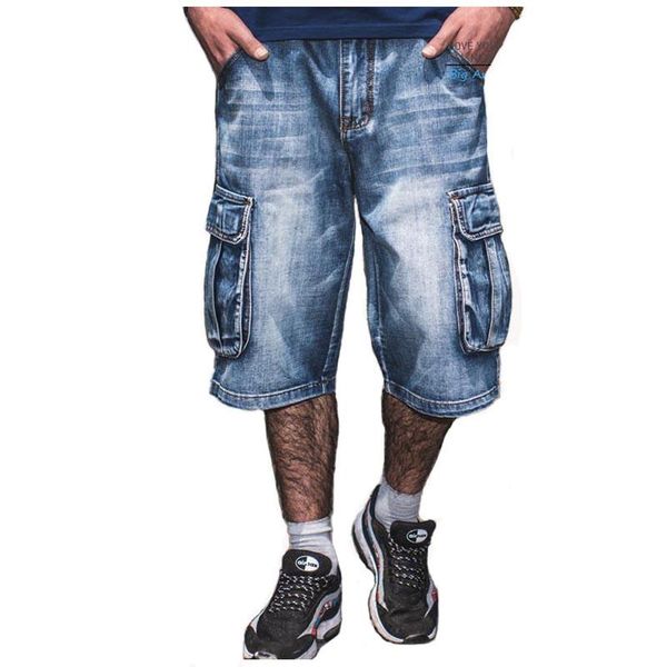 mcikkny summer men's cargo denim shorts multi pockets hip hop loose jeans shorts for male washed, Blue
mcikkny summer men's cargo denim shorts multi pockets hip hop loose jeans shorts for male washed, Blue