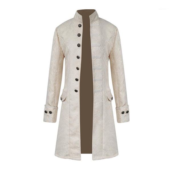 2021 retro mens gothic brocade jacket coat men steampunk medieval style stand collar costumes long sleeved trench coat1, Black;brown
2021 retro mens gothic brocade jacket coat men steampunk medieval style stand collar costumes long sleeved trench coat1, Black;brown