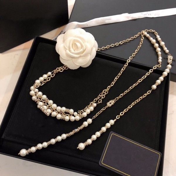 fashion brand retro pearl brass around necklace sweater chain waist chain for women wedding party gift dress jewelry with box, Silver
fashion brand retro pearl brass around necklace sweater chain waist chain for women wedding party gift dress jewelry with box, Silver