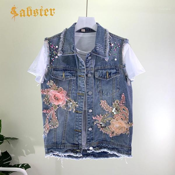 fashion summer 3d flower denim vest women slim sleeveless hole jeans jackets coats female waistcoat xz3341, Black;white
fashion summer 3d flower denim vest women slim sleeveless hole jeans jackets coats female waistcoat xz3341, Black;white