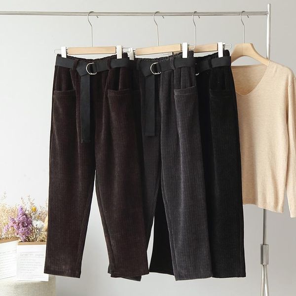 vintage corduroy pants women with sashes high waist 2020 winter thicken streetwear pocket straight female bottom, Black;white
vintage corduroy pants women with sashes high waist 2020 winter thicken streetwear pocket straight female bottom, Black;white