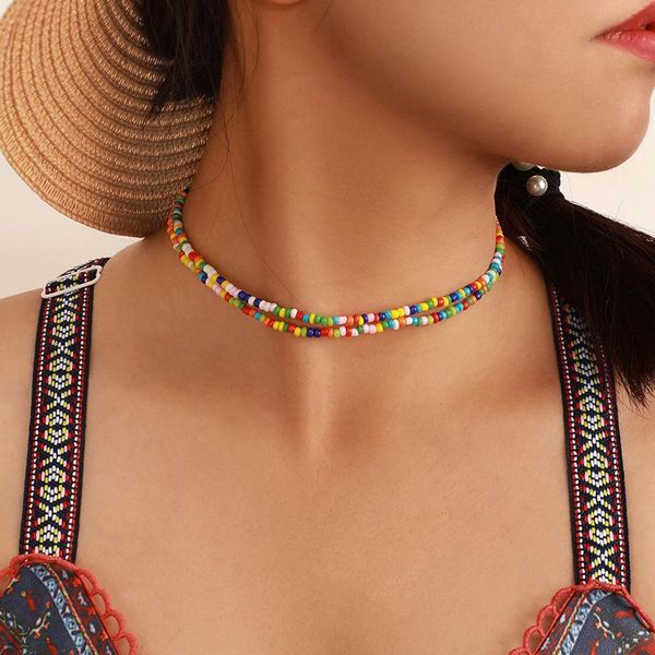2020new women jewelry fbohemian fashion hand-woven multi-color bead multi-layer necklace choker for women necklace, Golden;silver
2020new women jewelry fbohemian fashion hand-woven multi-color bead multi-layer necklace choker for women necklace, Golden;silver