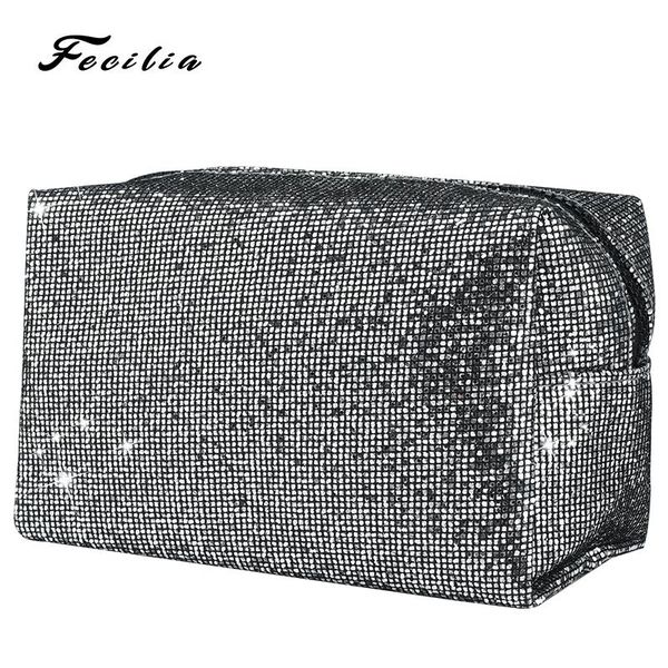 fecilia women's glitter cosmetic bag & case make up bags sequin handbag sliver purse organizer pencil case for girls beaut kit
fecilia women's glitter cosmetic bag & case make up bags sequin handbag sliver purse organizer pencil case for girls beaut kit