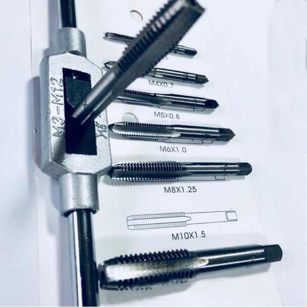 8pcs/set hand screw thread metric plug tap set with adjustable tap wrench hardware tools tapping set durable
8pcs/set hand screw thread metric plug tap set with adjustable tap wrench hardware tools tapping set durable