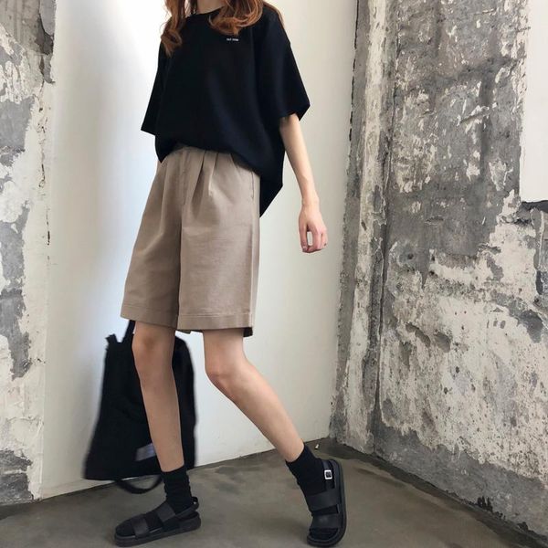 summer vintage cotton high waist knee length shorts loose 2020 shorts for women jeans woman black khaki large size1, White;black
summer vintage cotton high waist knee length shorts loose 2020 shorts for women jeans woman black khaki large size1, White;black
