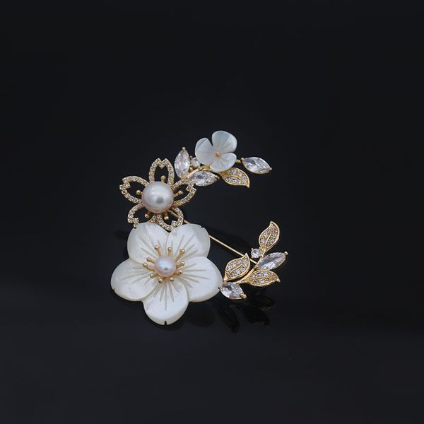 cherry blossoms brooches for women shell crystal elegant scarf buckle gold plate anti-glare pins alloy handmade badge party jewelry gift bag, Gray
cherry blossoms brooches for women shell crystal elegant scarf buckle gold plate anti-glare pins alloy handmade badge party jewelry gift bag, Gray