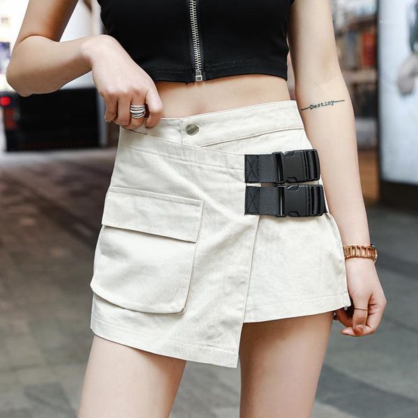 women's shorts women summer high waist pockets wide leg ladies short streetwear all match femme1, White;black
women's shorts women summer high waist pockets wide leg ladies short streetwear all match femme1, White;black