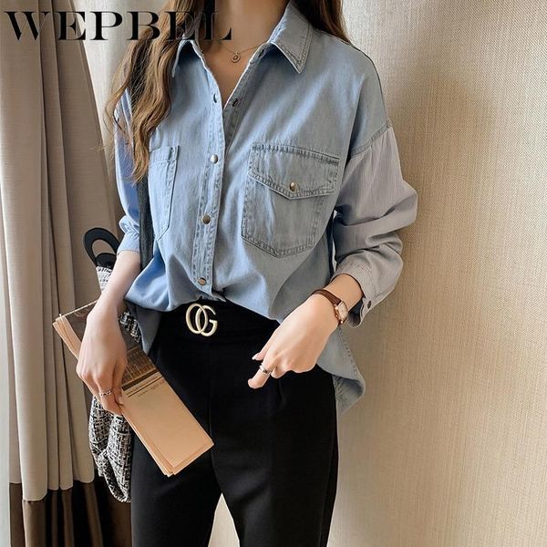 wepbel autumn winter long sleeve single-breasted turn-down collar loose coat women's casual stitching pocket denim jacket, Black;brown
wepbel autumn winter long sleeve single-breasted turn-down collar loose coat women's casual stitching pocket denim jacket, Black;brown