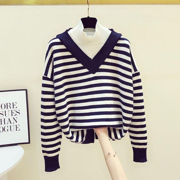 2020 autumn winter new loose sweater woman patchwork stripes turtleneck sweaters all-matching long-sleeved female knitted, White;black
2020 autumn winter new loose sweater woman patchwork stripes turtleneck sweaters all-matching long-sleeved female knitted, White;black