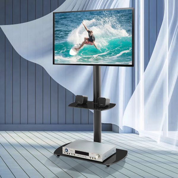 swivel floor tv stand with mount for 32-65 inches plasma lcd led flat or curved screen tvs, universal tv stands with tempered glass base
swivel floor tv stand with mount for 32-65 inches plasma lcd led flat or curved screen tvs, universal tv stands with tempered glass base