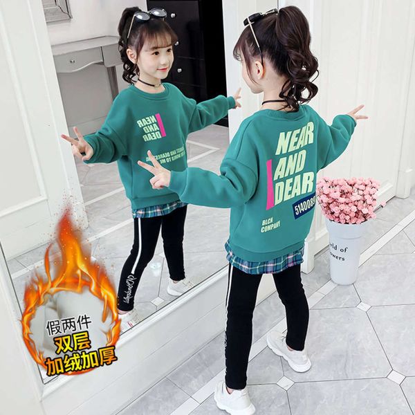 plush winter new sweater girls' 2020 wear thickened base coat fake two middle and large children's loose fashion x9tp, Black
plush winter new sweater girls' 2020 wear thickened base coat fake two middle and large children's loose fashion x9tp, Black