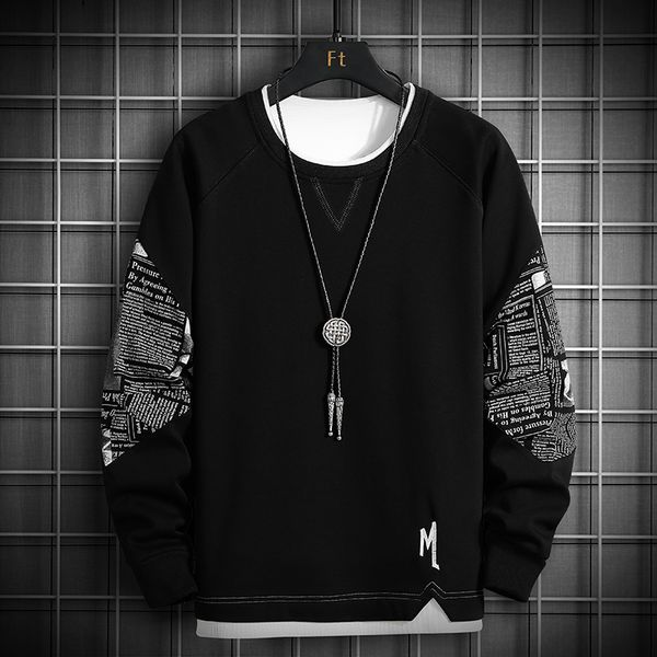 2021 new hoodie crewneck hip hop street wear patchwork o-neck long sleeve shirt men sweatshirt no hood slim fit r2px, Black
2021 new hoodie crewneck hip hop street wear patchwork o-neck long sleeve shirt men sweatshirt no hood slim fit r2px, Black
