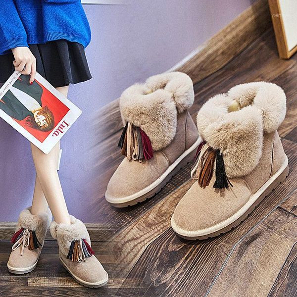 2020 fringe ankle genuine leather snow boots cow suede warm boots women's shoes cowhide flat cotton shoes1, Black
2020 fringe ankle genuine leather snow boots cow suede warm boots women's shoes cowhide flat cotton shoes1, Black