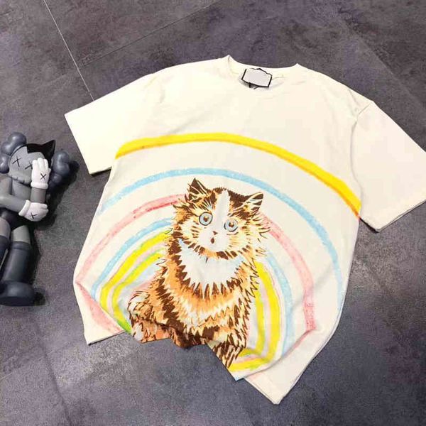 2022 factory wholesale new model spring summer 22 age reduced rainbow big head print casual loose round neck short sleeve t-shirt, White
2022 factory wholesale new model spring summer 22 age reduced rainbow big head print casual loose round neck short sleeve t-shirt, White