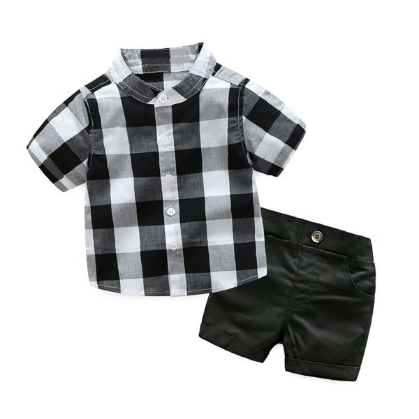 plaid shirt with shorts baby boy clothing set for toddler boys clothes formal kids suit set white and black boy suit children y200803
plaid shirt with shorts baby boy clothing set for toddler boys clothes formal kids suit set white and black boy suit children y200803