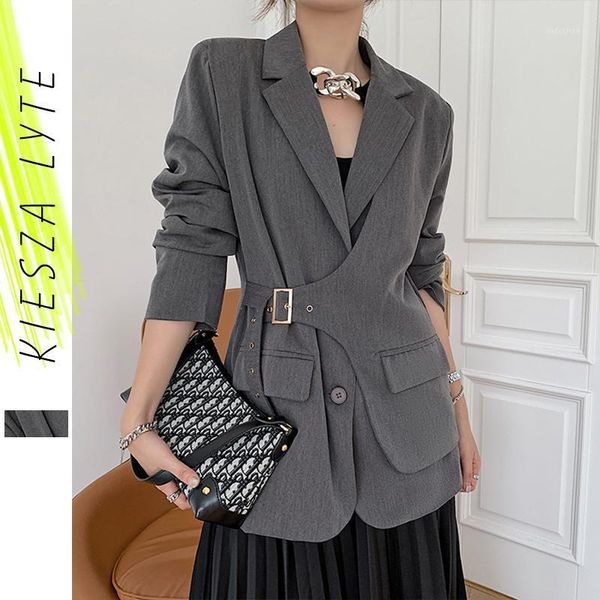 new blazer womens suit jackets vintage fashion 2020 office ladies metal buckle solid grey jacket casual female outerwear blazers1, White;black
new blazer womens suit jackets vintage fashion 2020 office ladies metal buckle solid grey jacket casual female outerwear blazers1, White;black