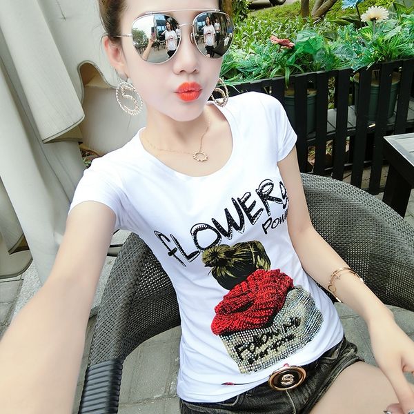 summer new women's diamond wear diamond print short sleeve t-shirt women's slim fit versatile show thin t-shirt trend oaach, White
summer new women's diamond wear diamond print short sleeve t-shirt women's slim fit versatile show thin t-shirt trend oaach, White