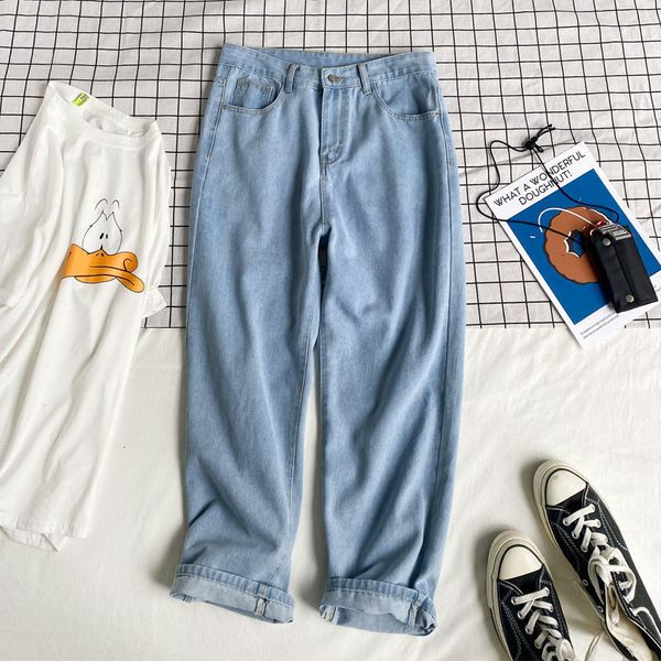 2021 new korean women casual straight jeans solid color oversized woman causal pants fashion female denim trousers 3xl 9sdx, Blue
2021 new korean women casual straight jeans solid color oversized woman causal pants fashion female denim trousers 3xl 9sdx, Blue
