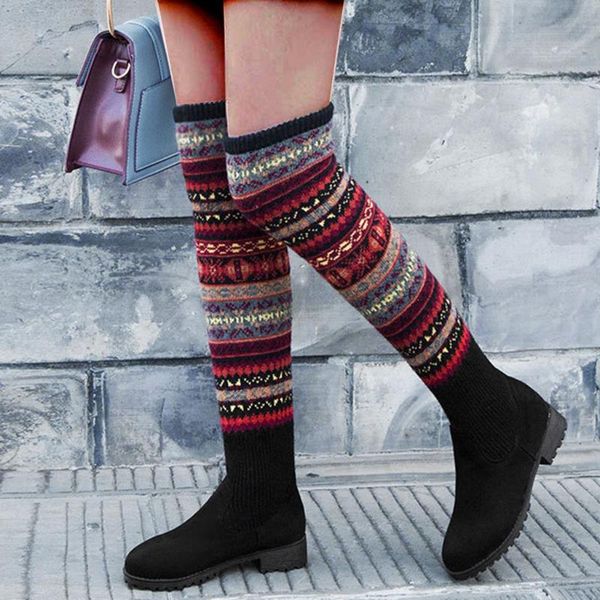 women's boots warm mid-calf boots the knee winter shoes woman bootie waterproof women sewing ladies retro footwear, Black
women's boots warm mid-calf boots the knee winter shoes woman bootie waterproof women sewing ladies retro footwear, Black