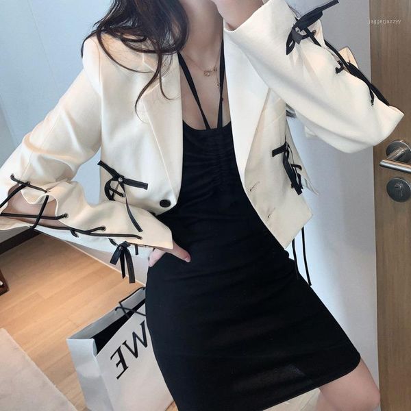 women's suits & blazers womengaga 2021 short coat solid patchwork bandage single-breasted notched collar long-sleeve fashion commuting, White;black
women's suits & blazers womengaga 2021 short coat solid patchwork bandage single-breasted notched collar long-sleeve fashion commuting, White;black