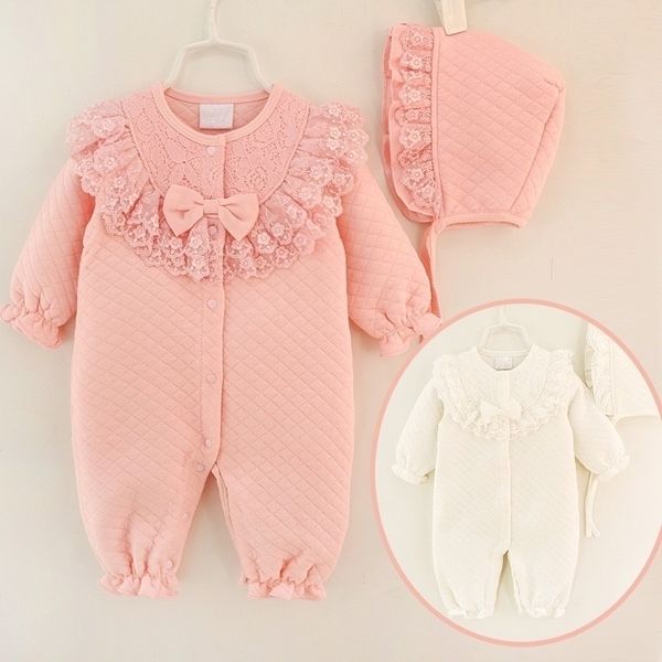winter newborn baby girl clothes cotton thicken coveralls rompers princess bow girls clothing set jumpsuit + hats y200320, Blue
winter newborn baby girl clothes cotton thicken coveralls rompers princess bow girls clothing set jumpsuit + hats y200320, Blue