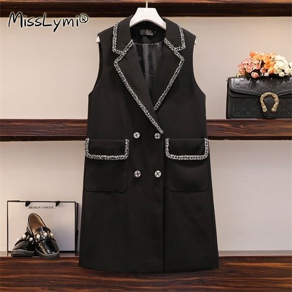 4xl plus size women black long jackets autumn 2020 british style fashion tweed patchwork double-breasted sleeveless blazer vest 1027, Black;white
4xl plus size women black long jackets autumn 2020 british style fashion tweed patchwork double-breasted sleeveless blazer vest 1027, Black;white