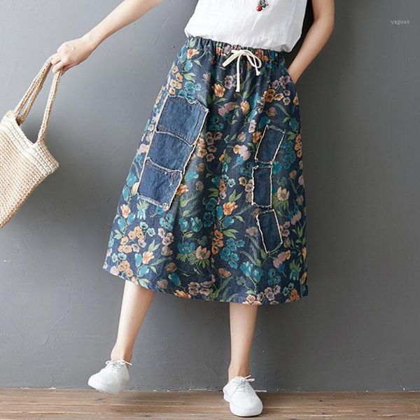 spring summer retro floral print skirts pockets elastic waist patchwork jeans faldas 2020 new loose leisure women denim skirts1, Black
spring summer retro floral print skirts pockets elastic waist patchwork jeans faldas 2020 new loose leisure women denim skirts1, Black