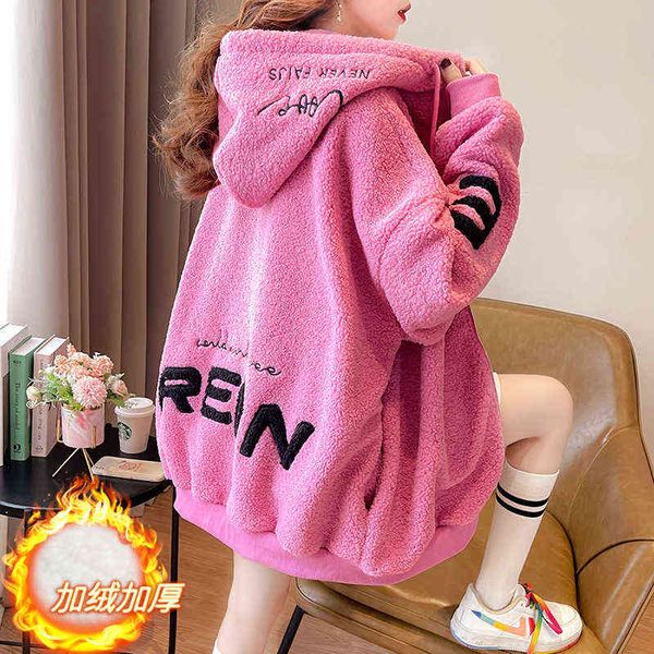 women's hoodi sweatshirt's hoodi sweatshirts aw2022 loose large embroidered letter lamb plush thickened zipper hoodie et women, Black
women's hoodi sweatshirt's hoodi sweatshirts aw2022 loose large embroidered letter lamb plush thickened zipper hoodie et women, Black