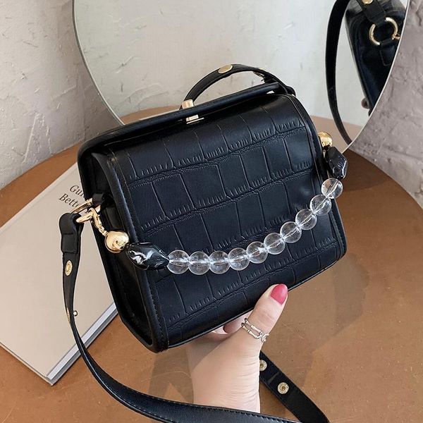 luxury transparent beaded chain pu leather crossbody bag fashion small shoulder bag female women bags small square
luxury transparent beaded chain pu leather crossbody bag fashion small shoulder bag female women bags small square