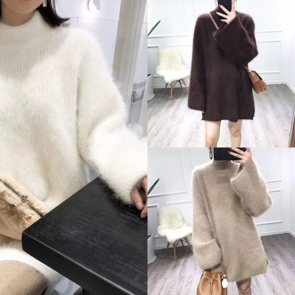x7dfs korean women's 2020 autumn and winter solid color bell semi-high imitation knitted velvet sweater pullover collar sleeve mid-leng, White;black
x7dfs korean women's 2020 autumn and winter solid color bell semi-high imitation knitted velvet sweater pullover collar sleeve mid-leng, White;black