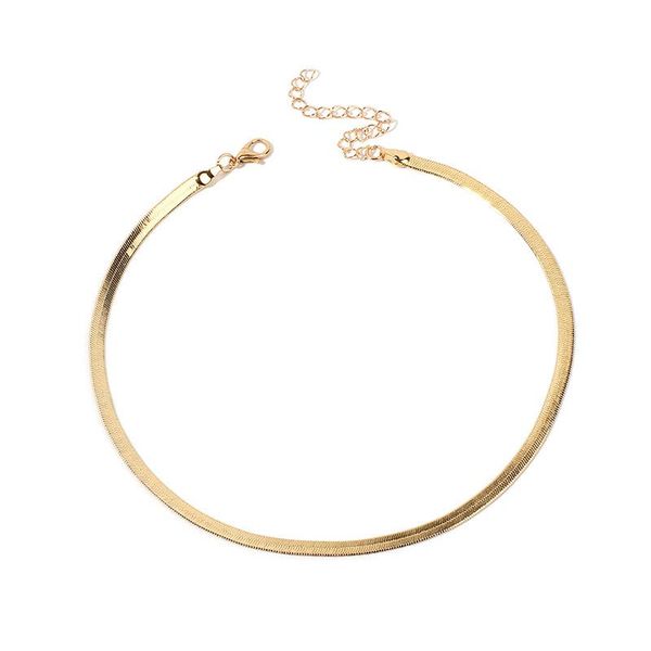chokers 2021 gold/silver plated adjustable 5mm flat snake chain herringbone choker necklace simple dainty jewelry for women 15" chocker, Golden;silver
chokers 2021 gold/silver plated adjustable 5mm flat snake chain herringbone choker necklace simple dainty jewelry for women 15" chocker, Golden;silver