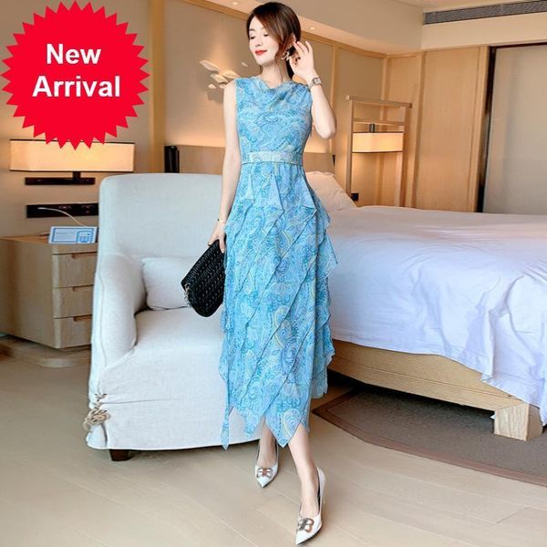 new female 2021 vintage elegant blue luxury sleeveless neck-to-neck line dressed summer new frilly dress long party clothes e9m1, Black;gray
new female 2021 vintage elegant blue luxury sleeveless neck-to-neck line dressed summer new frilly dress long party clothes e9m1, Black;gray