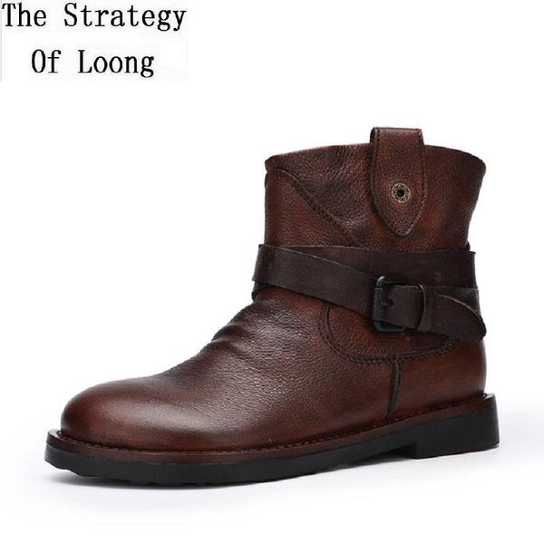 boots spring autumn winter retro women genuine leather ankle western lady metal belt buckle botas ladies short 191025, Black
boots spring autumn winter retro women genuine leather ankle western lady metal belt buckle botas ladies short 191025, Black