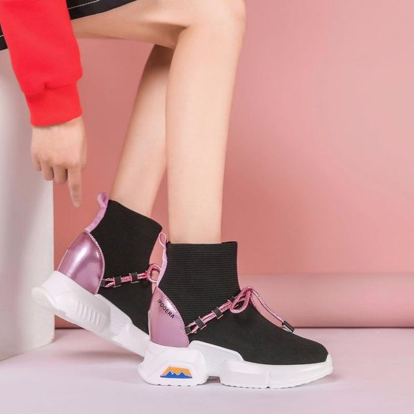 boots breathable boot women's female sneakers casual elasticity wedge platform shoes zapatillas mujer soft sole s6-55, Black
boots breathable boot women's female sneakers casual elasticity wedge platform shoes zapatillas mujer soft sole s6-55, Black