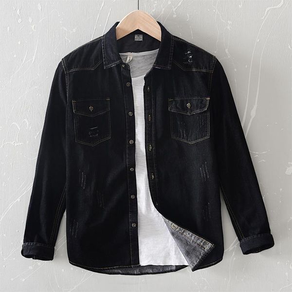 men's casual shirts arrival black cotton denim shirt men brand long sleeve fashion for solid male chemise overhemd,5037, White;black
men's casual shirts arrival black cotton denim shirt men brand long sleeve fashion for solid male chemise overhemd,5037, White;black