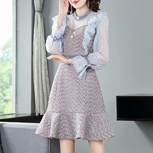 2021 autumn and new winter sewing bell sleeves frizzy temperament thin mini fishtail in women's clothes a6z5, Black;gray
2021 autumn and new winter sewing bell sleeves frizzy temperament thin mini fishtail in women's clothes a6z5, Black;gray