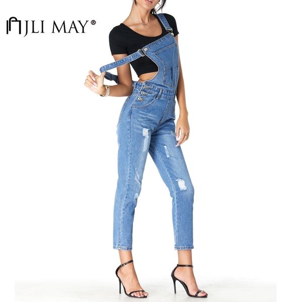 jli may women solid jeans cotton overalls patchwork pocket bleached ripped high waist denim full length overalls streetwear 210202, Blue
jli may women solid jeans cotton overalls patchwork pocket bleached ripped high waist denim full length overalls streetwear 210202, Blue