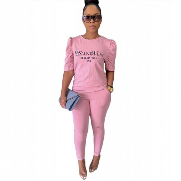 fashionable stretch casual suit solid color ladies 2 two piece sets letter sportswear t shirt nine points pants womens set, Gray
fashionable stretch casual suit solid color ladies 2 two piece sets letter sportswear t shirt nine points pants womens set, Gray