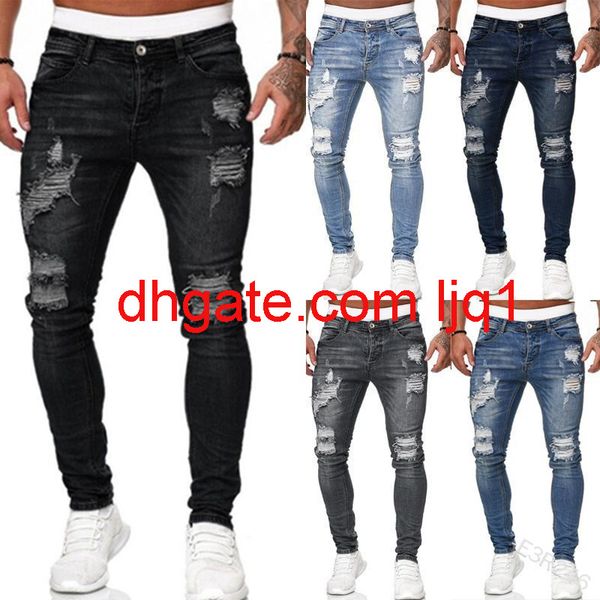 new men's trousers wear holes, white and slim jeans, fashionable and worn leggings, Blue
new men's trousers wear holes, white and slim jeans, fashionable and worn leggings, Blue