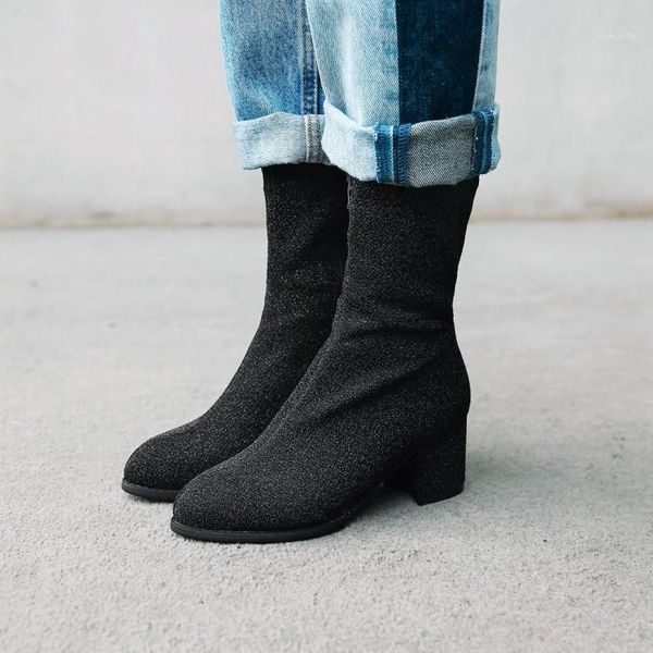 pxelena 34-43 plus size ladies stretch ankle boots round toe square high heels fashion office date short boots women shoes1, Black
pxelena 34-43 plus size ladies stretch ankle boots round toe square high heels fashion office date short boots women shoes1, Black