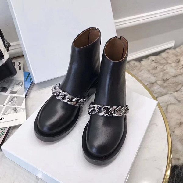 fashion genuine leather motorcycle boots biker shoes women mental chains ankle boots chunky heels shoes woman zapatos de mujer, Black
fashion genuine leather motorcycle boots biker shoes women mental chains ankle boots chunky heels shoes woman zapatos de mujer, Black
