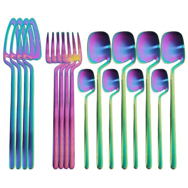 flatware sets 16pcs rainbow matte cutlery set 304 stainless steel dinnerware knife fork spoon dinner kitchen tableware
flatware sets 16pcs rainbow matte cutlery set 304 stainless steel dinnerware knife fork spoon dinner kitchen tableware